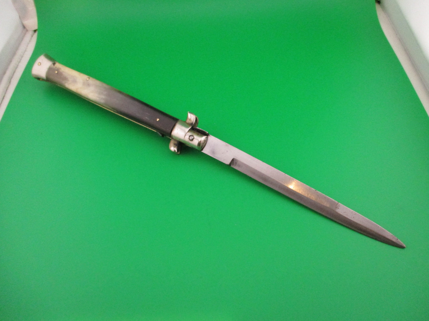 ITALY INOX 33cm Italian Picklock Horn Vintage 1950s automatic knife