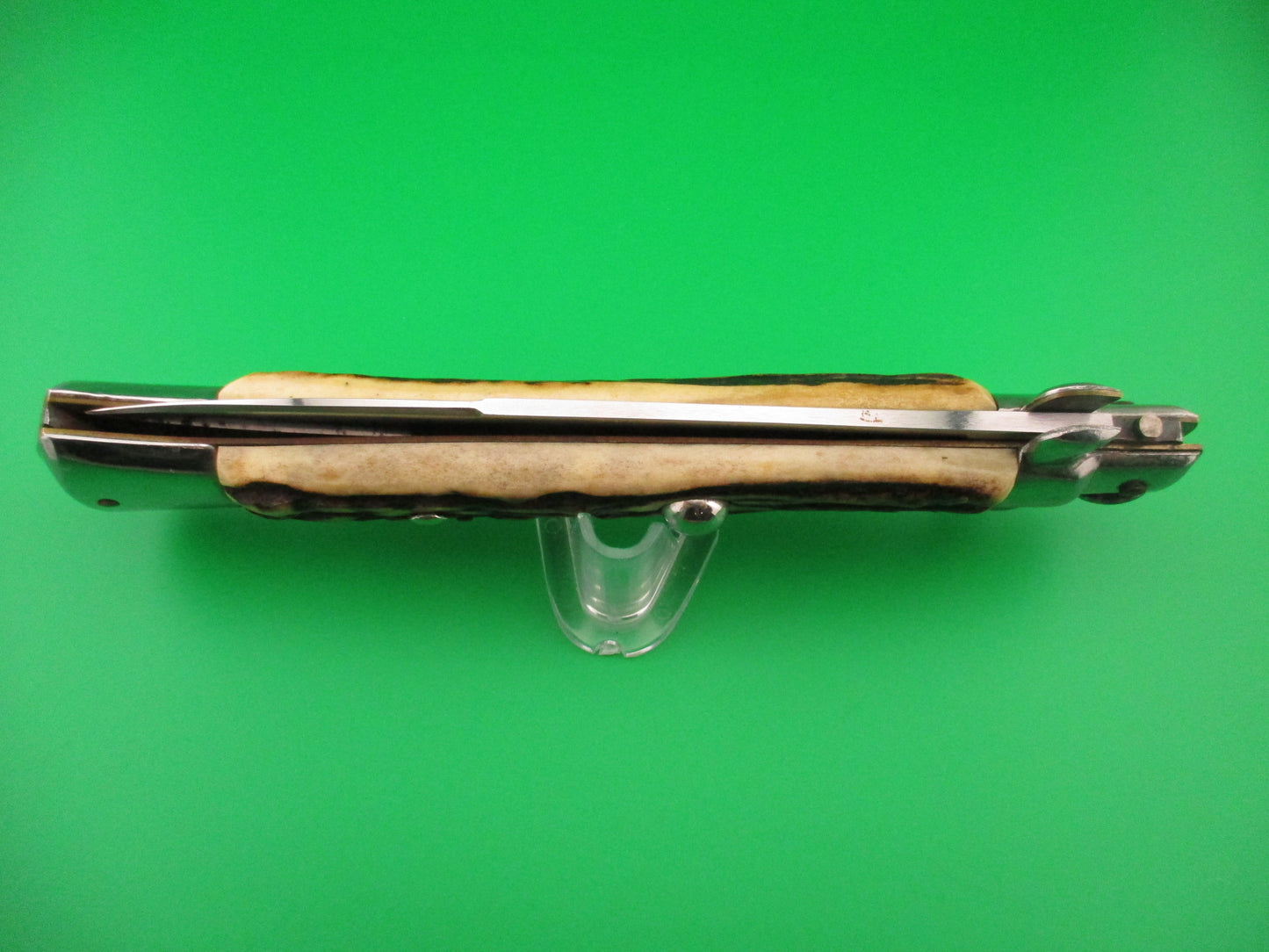 ROSTFREI 38cm Italian Transitional Stag swivel bolster vintage automatic knife