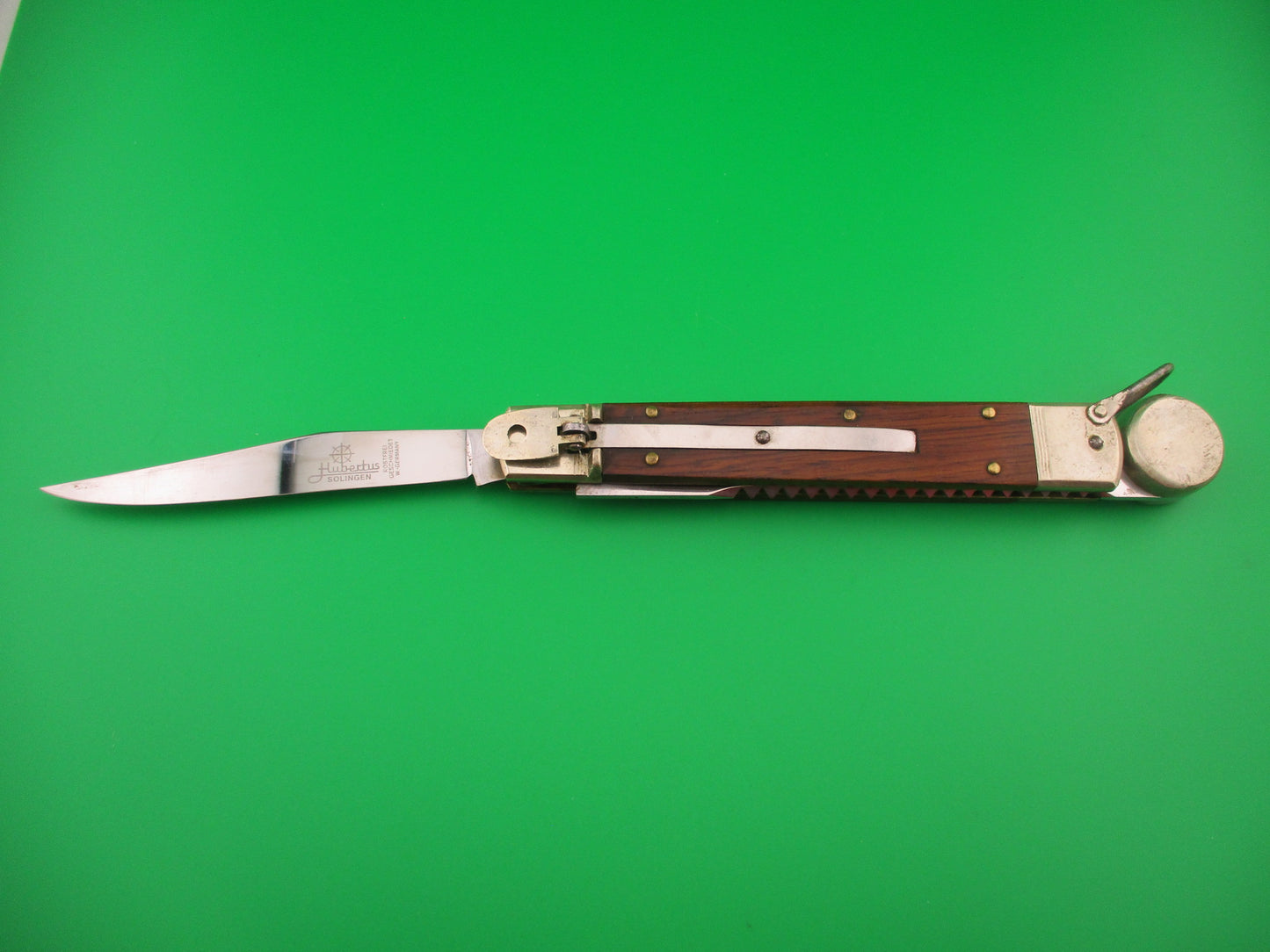 Hubertus Solingen 14cm West German Rostfrei Fish Knocker Fisherman's Lever switchblade