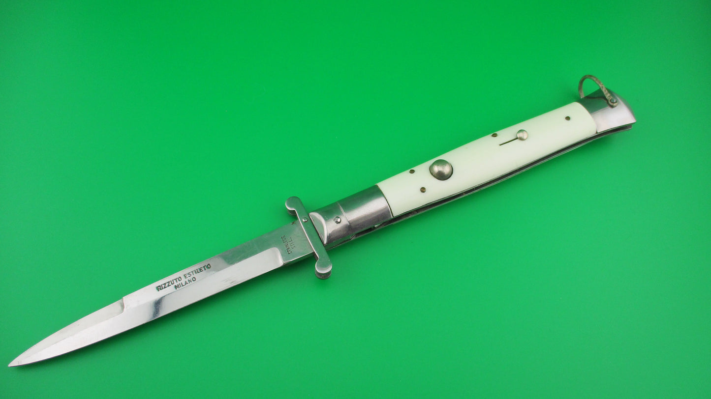z Rizzuto Estileto Milano 27cm Japanese Swing guard White vintage automatic knife