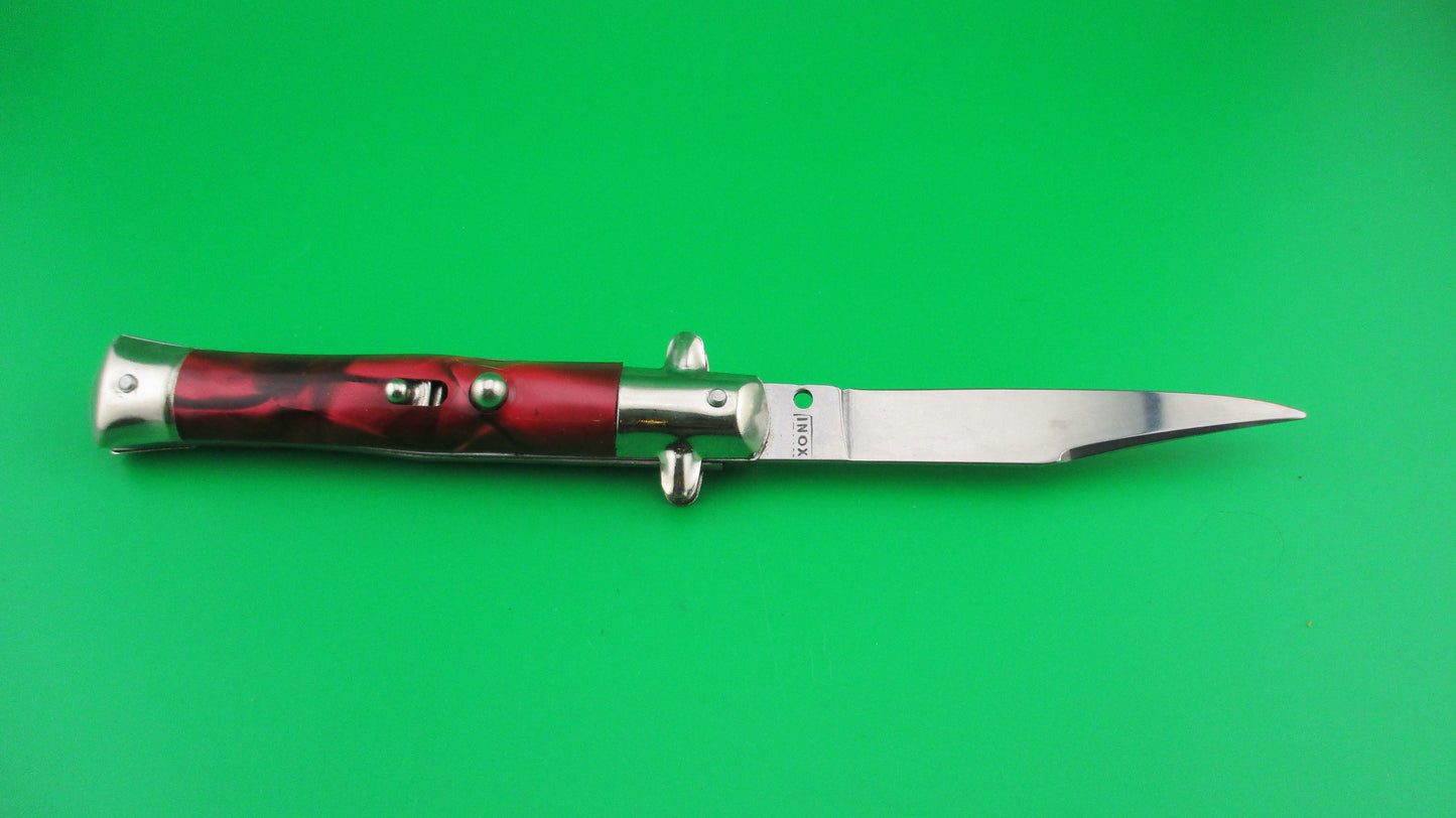 INOX 18cm Italian Tourist knife Red pearl BoBc automatic card knife NOS