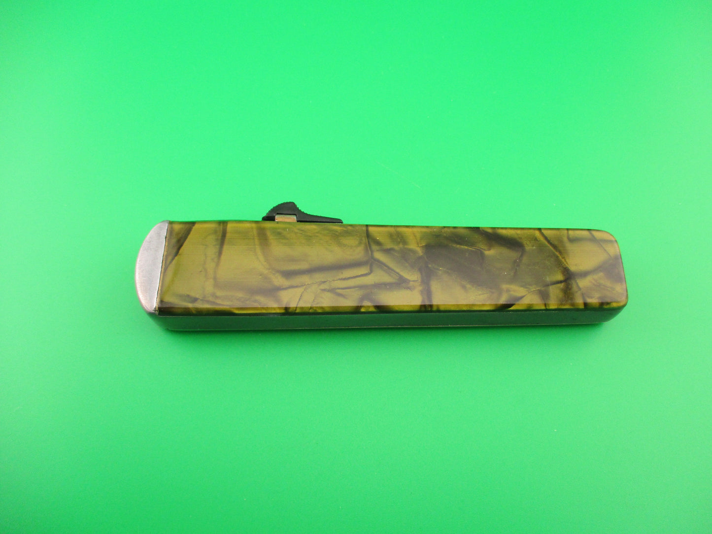 MIKOV 20cm CZECH Republic 1960s vintage OTF Green Pearlex DA automatic knife