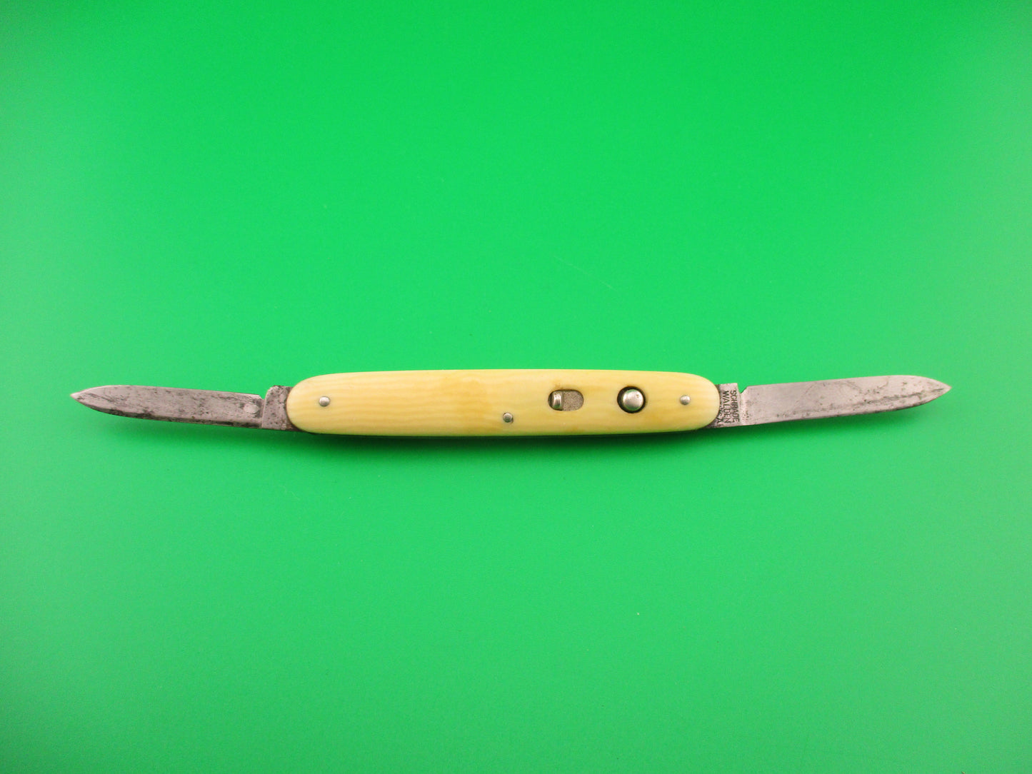 Schrade Walden small double 741 Ivory celluloid switchblade knife
