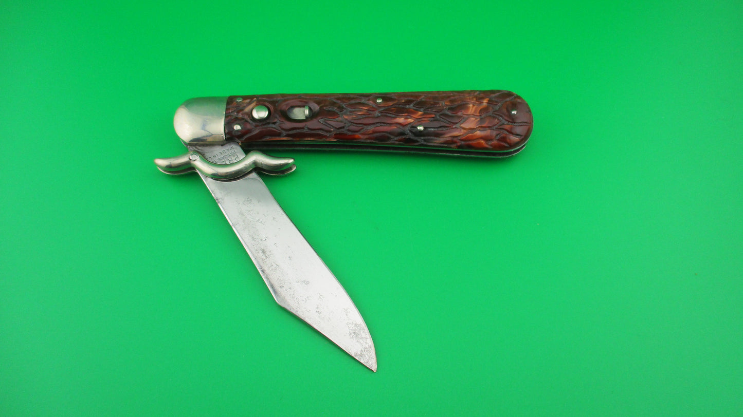 PRESTO Lazy W Folding Guard Hunter Wormgroove switchblade knife