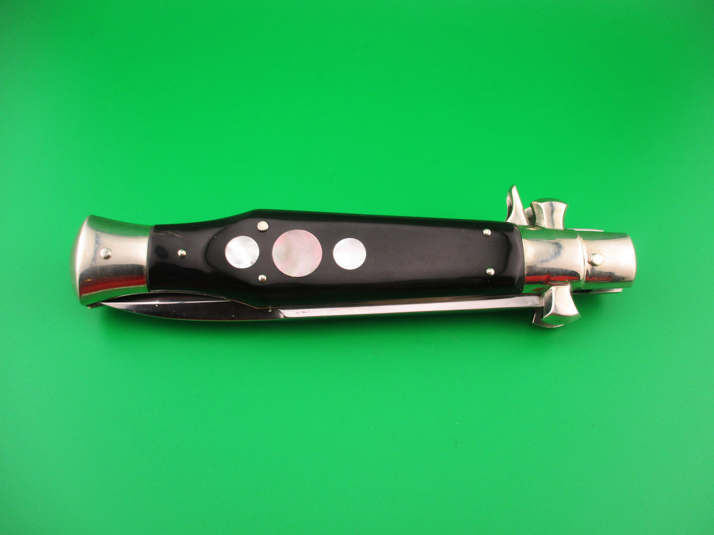 AGA CAMPOLIN ITALY 29cm Italian BLACK WIDOW Fulcrum Wasp Square button automatic knife