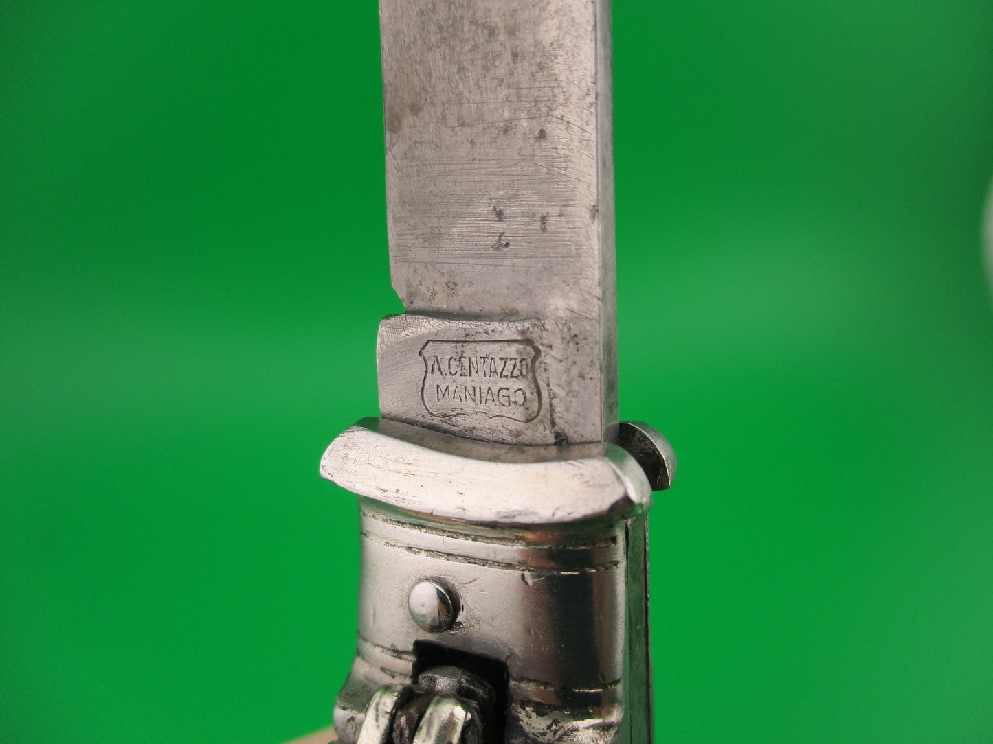A CENTAZZO MANIAGO 20cm Italian Shell puller Imitation stag vintage automatic knife