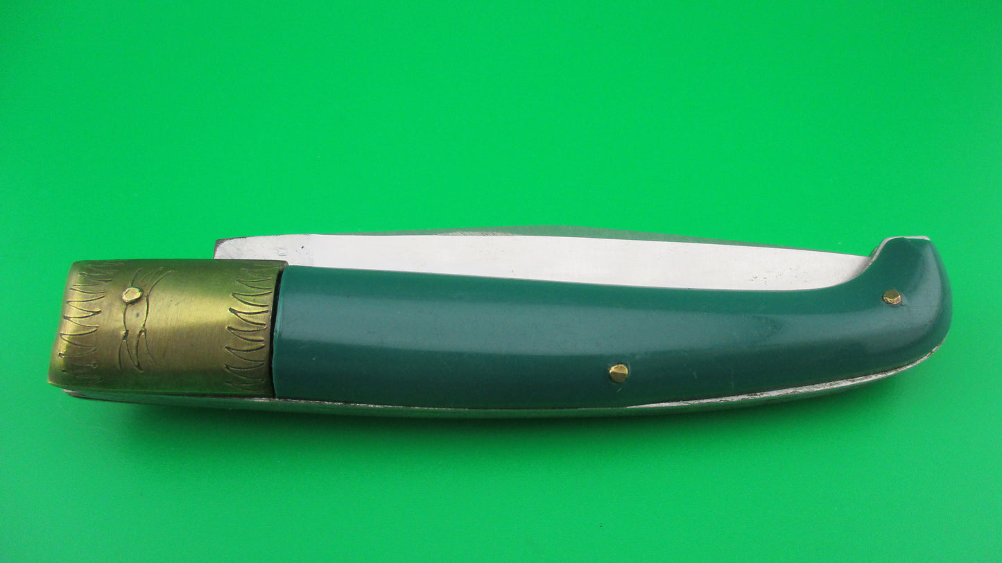 z Jndiana PATENT 21cm Italian Pattada Green Birds head automatic knife