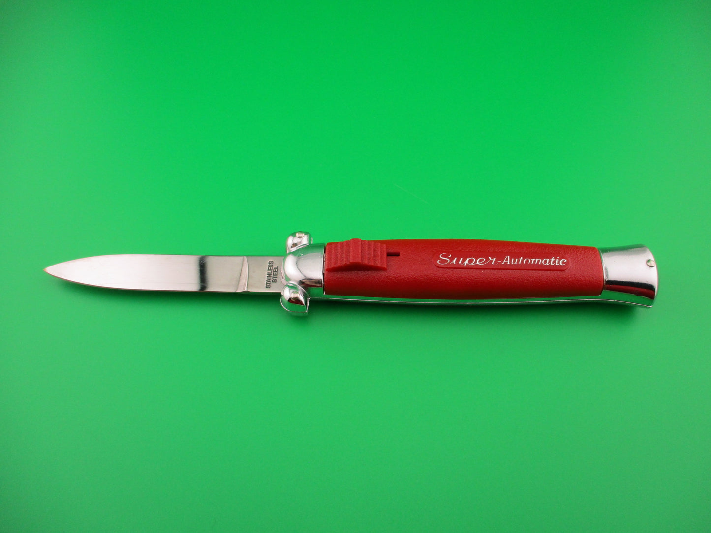 STAINLESS STEEL 21cm Super-automatic DA OTF Red switchblade knife