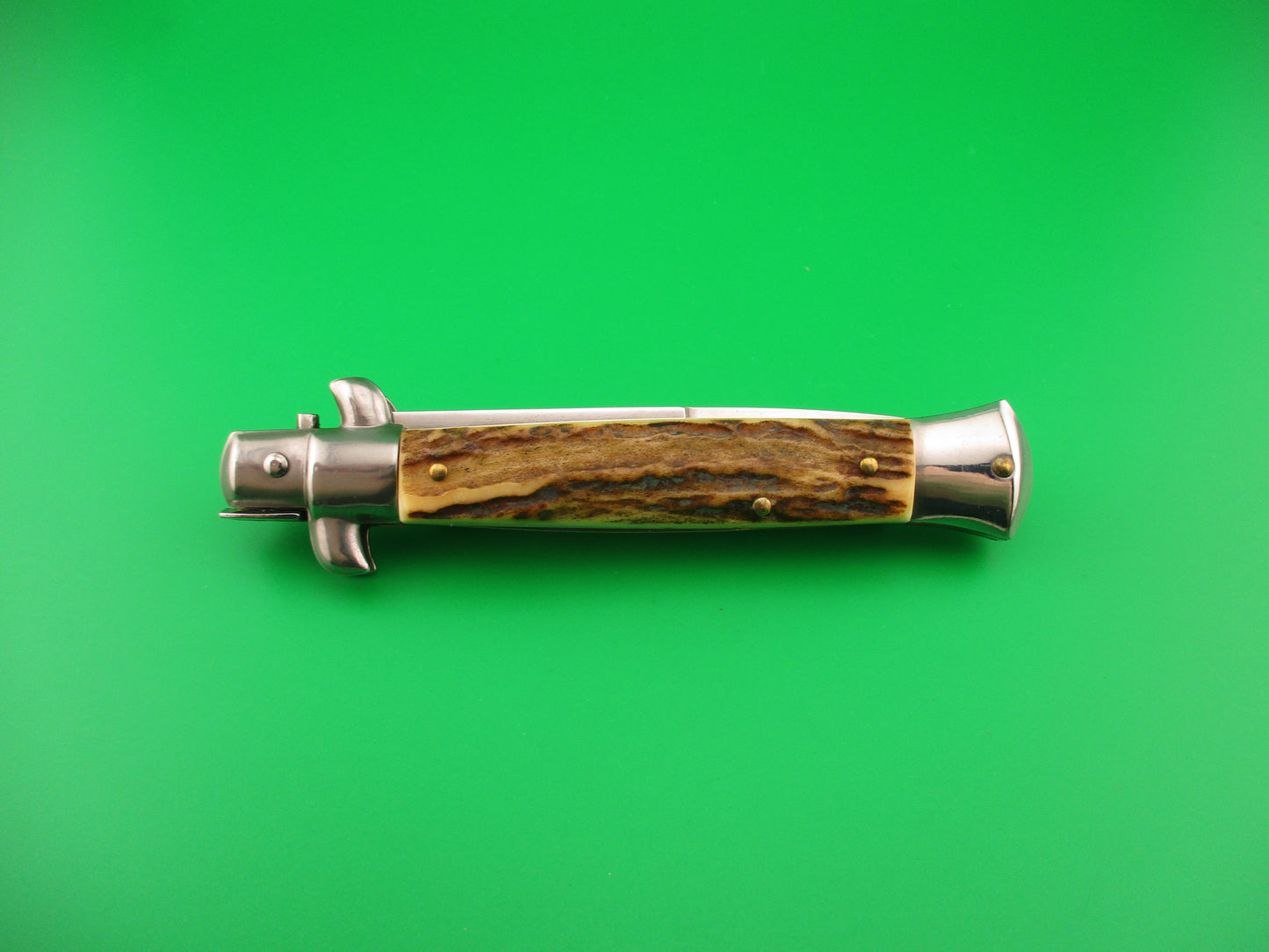 AB ITALY 23cm Italian Picklock Stag vintage 1980s automatic knife