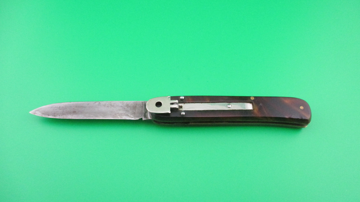 Bonsa 10cm German Lever Shadow (no bolster) Tortoise celluloid automatic knife