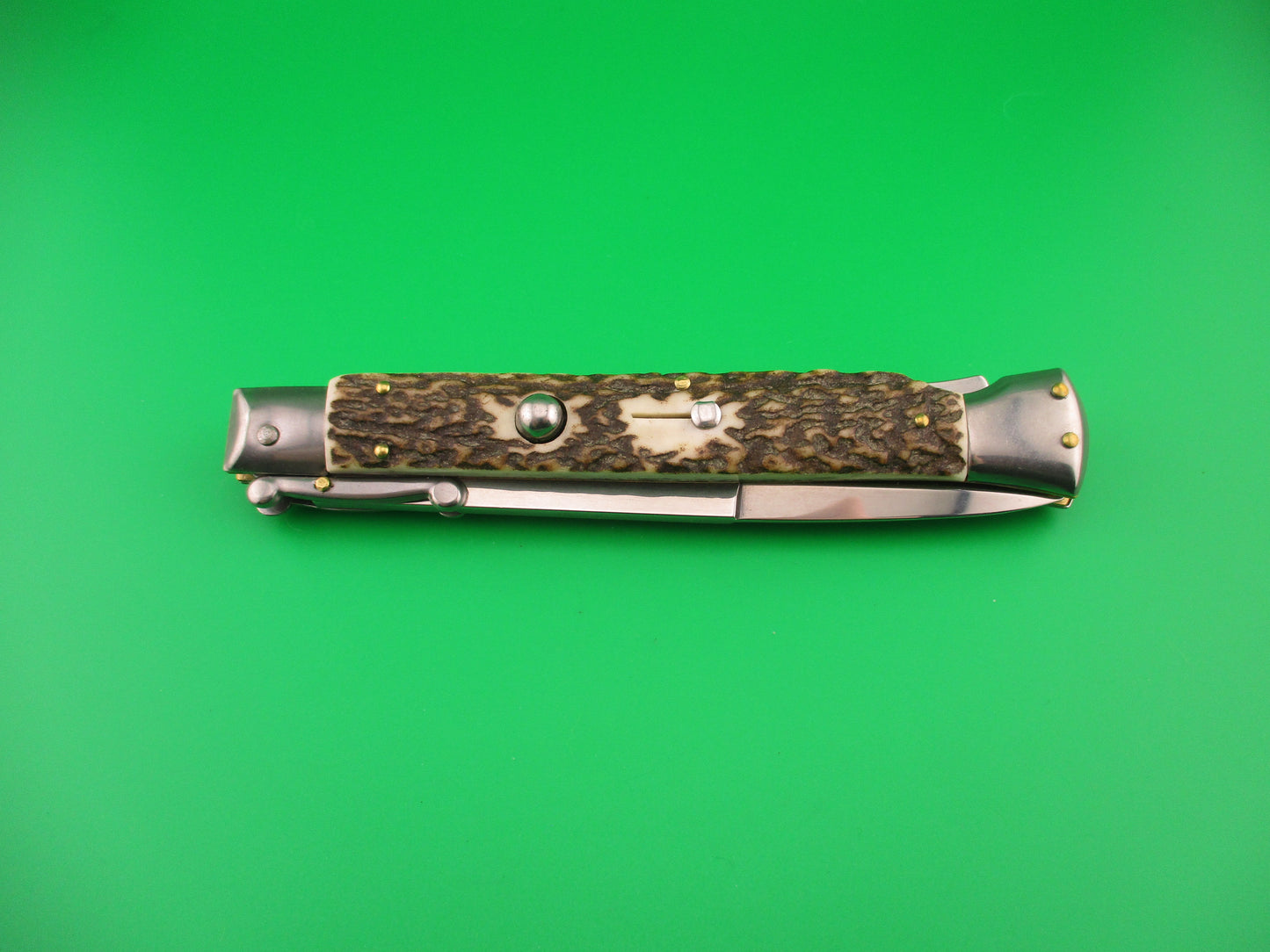 FRANK B ITALY 28cm Italian Swing guard Stag automatic knife