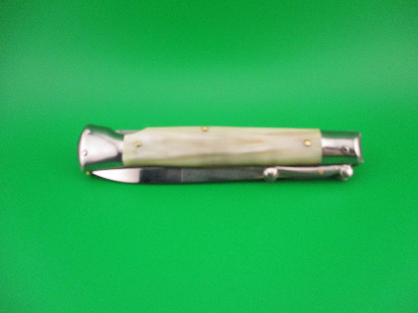 STAINLESS ITALY 23cm Italian Dagger blade Swing Guard Honey Horn automatic knife