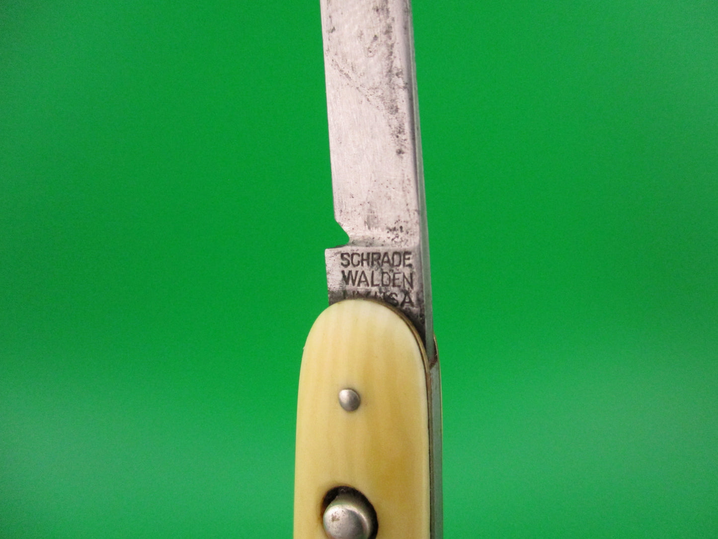 Schrade Walden small double 741 Ivory celluloid switchblade knife
