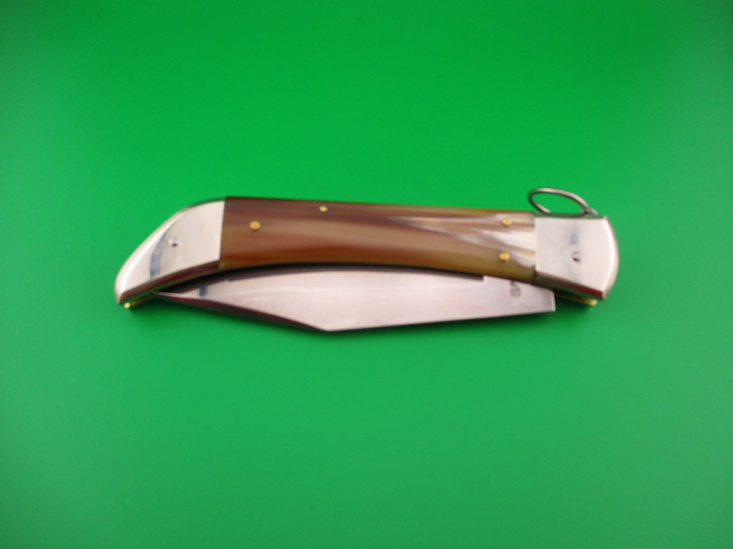 DM SPADON 28cm Italian Clasp Ring pull Red dot Horn automatic knife