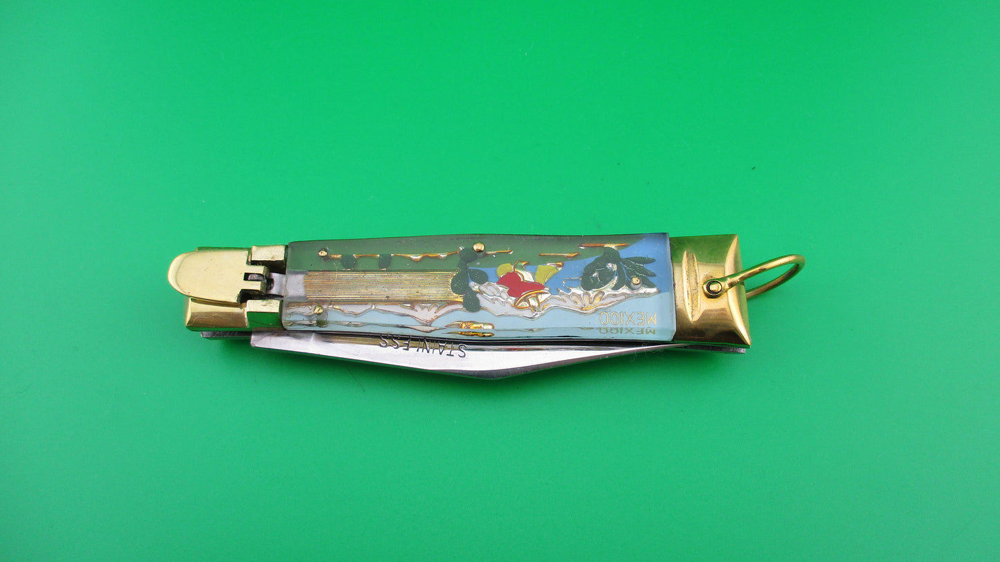 z STAINLESS 19cm Japanese Siesta Matador Lever Mexico Souvenir switchblade near mint