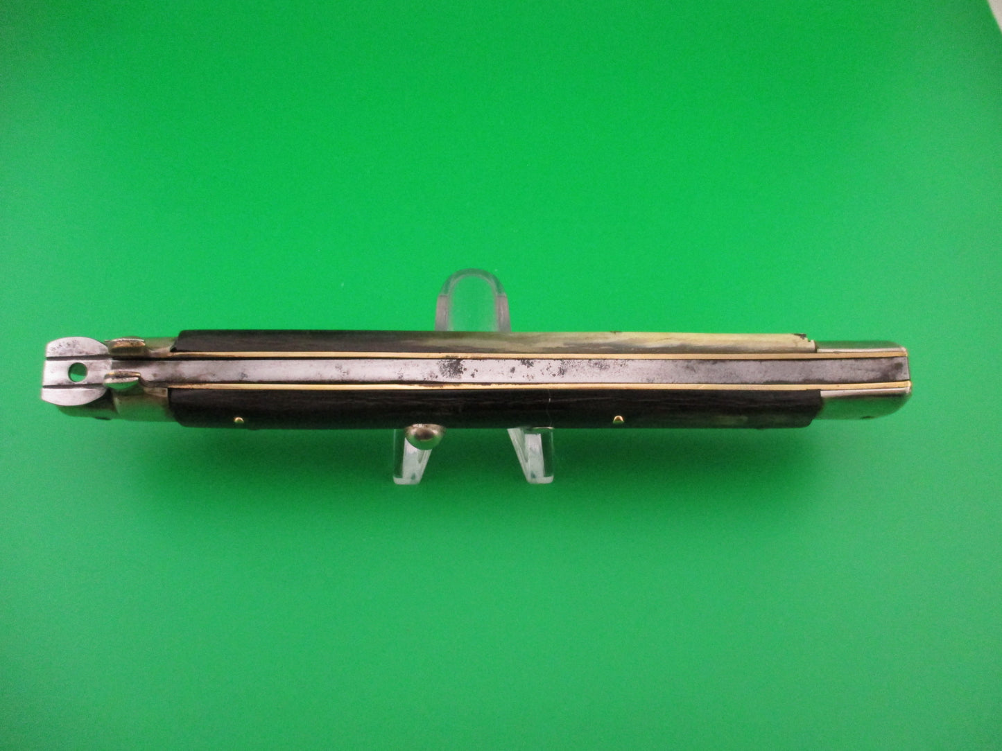 ITALY INOX 33cm Italian Picklock Horn Vintage 1950s automatic knife