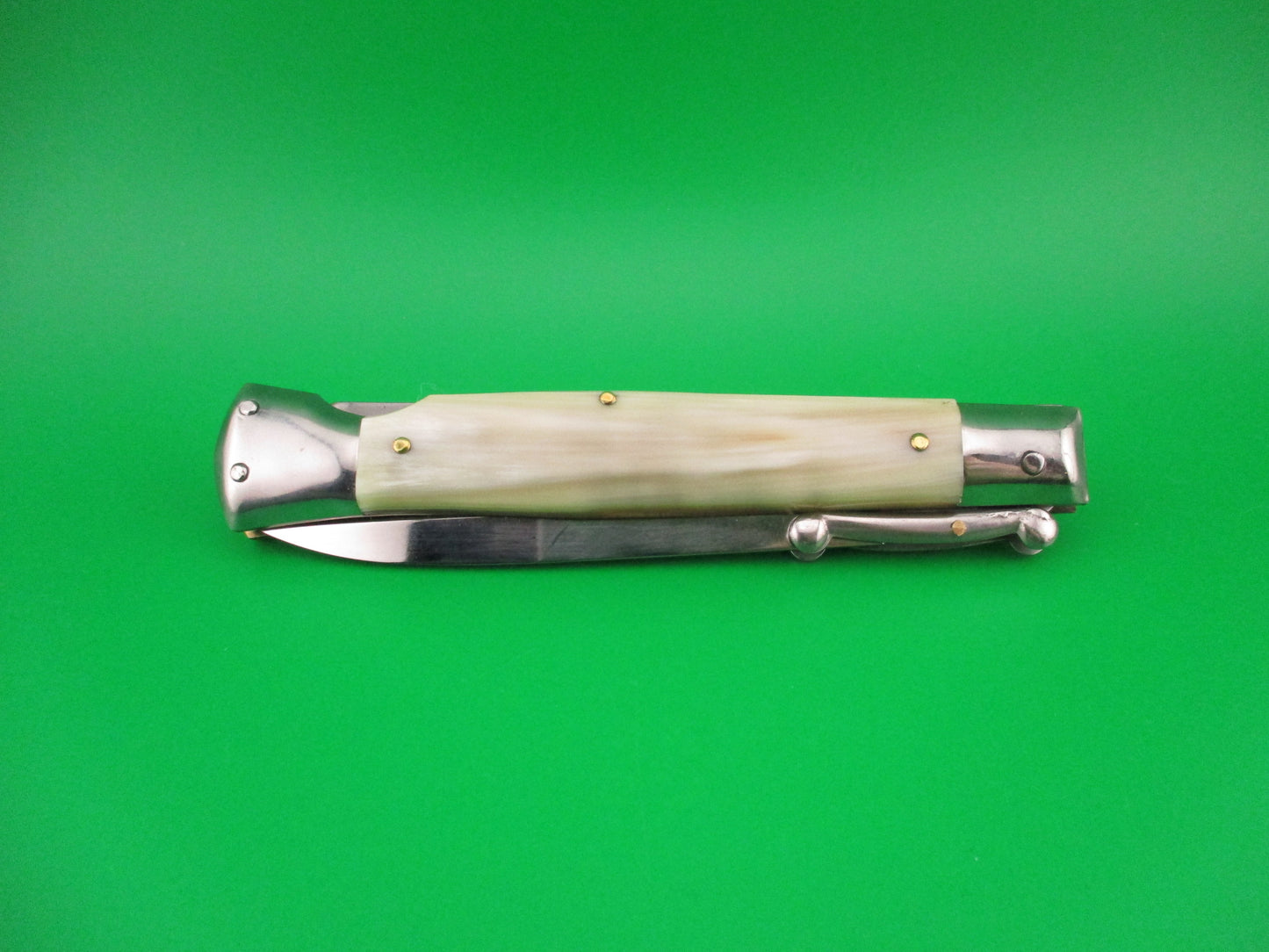 STAINLESS ITALY 23cm Italian Dagger blade Swing Guard Honey Horn automatic knife