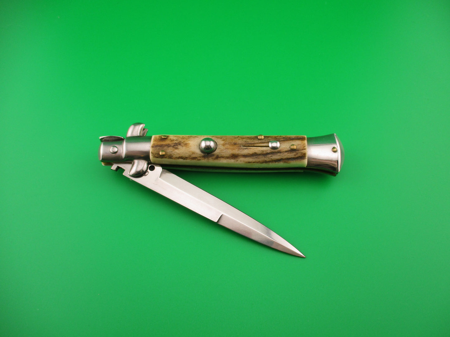AB ITALY 23cm Italian Picklock Stag vintage 1980s automatic knife