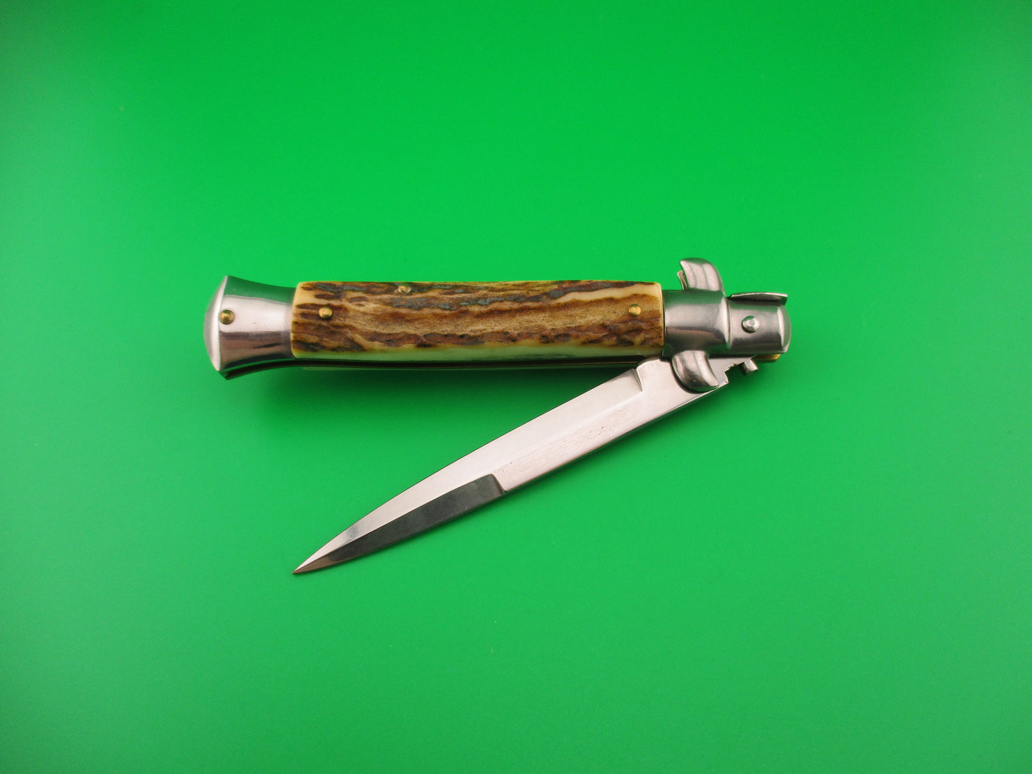 AB ITALY 23cm Italian Picklock Stag vintage 1980s automatic knife