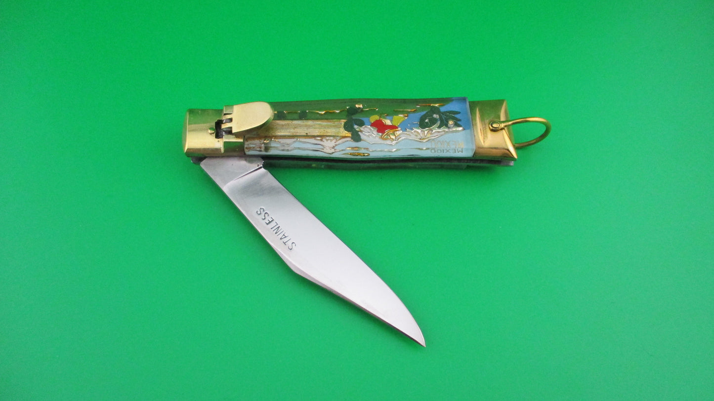 z STAINLESS 19cm Japanese Siesta Matador Lever Mexico Souvenir switchblade near mint