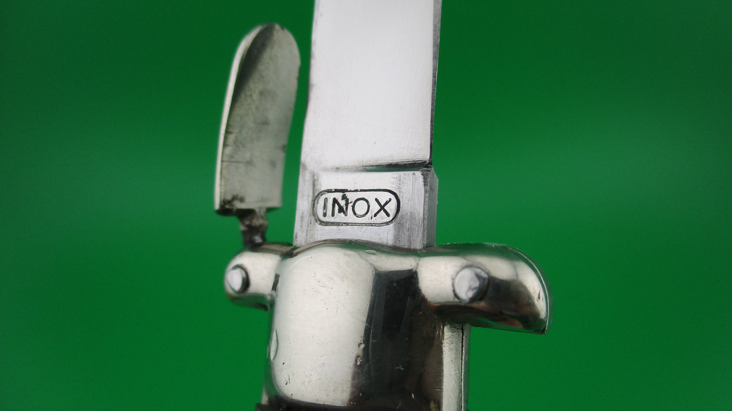 WANDY INOX 21cm Italian Trapdoor OTF vintage green horn automatic knife