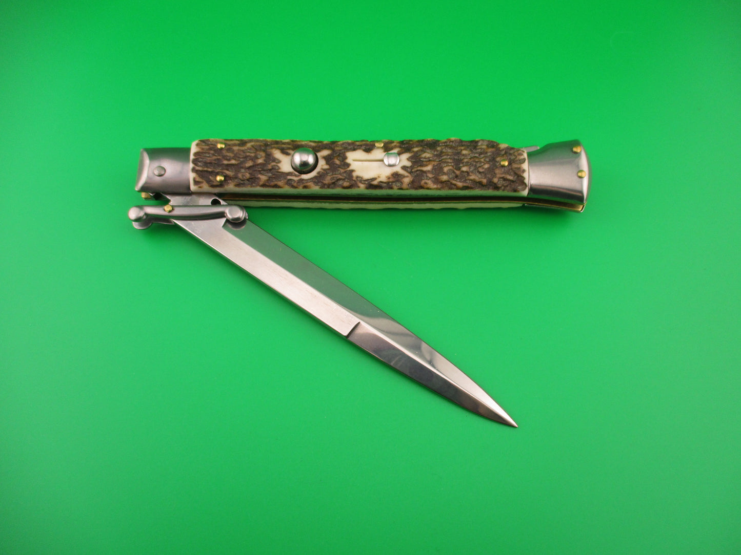 FRANK B ITALY 28cm Italian Swing guard Stag automatic knife