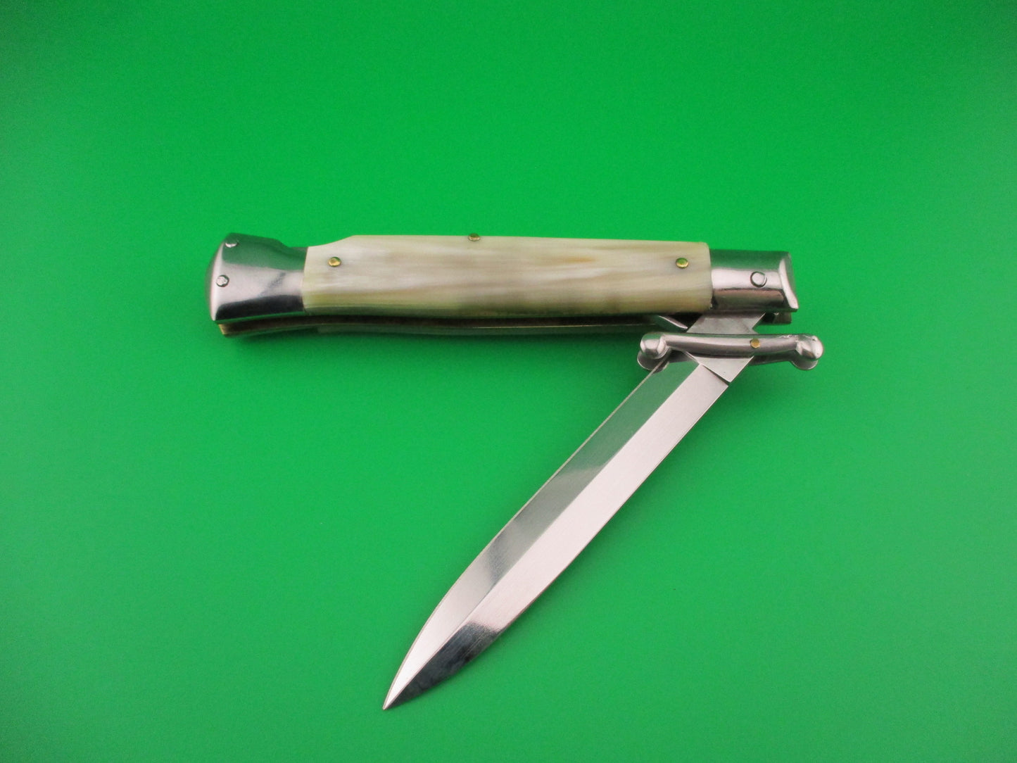 STAINLESS ITALY 23cm Italian Dagger blade Swing Guard Honey Horn automatic knife