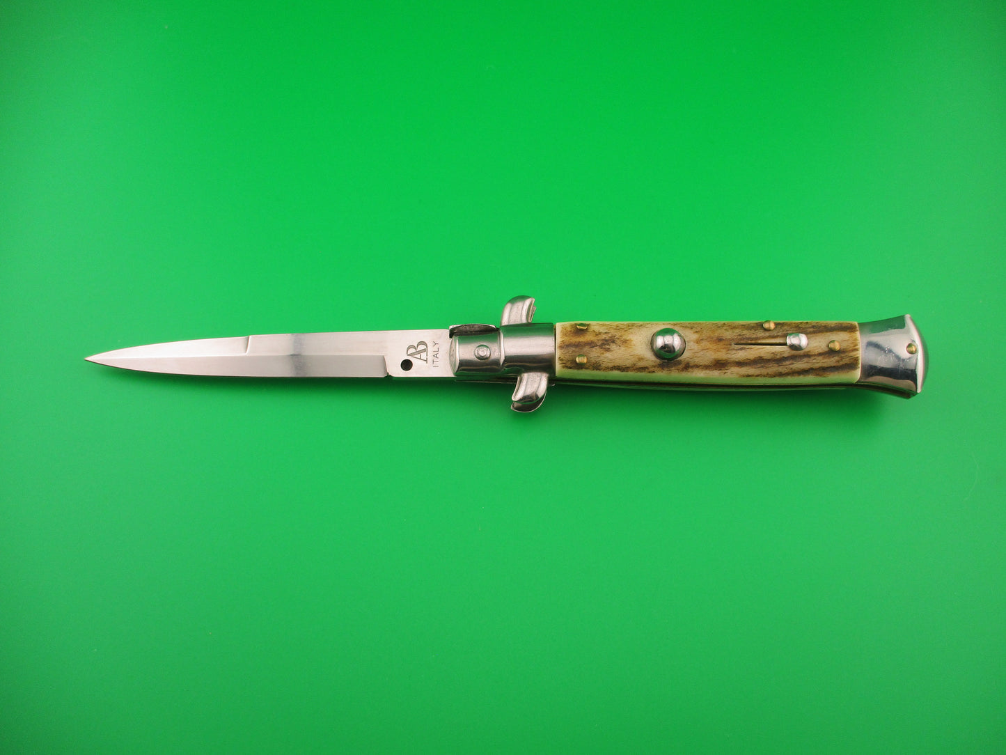 AB ITALY 23cm Italian Picklock Stag vintage 1980s automatic knife