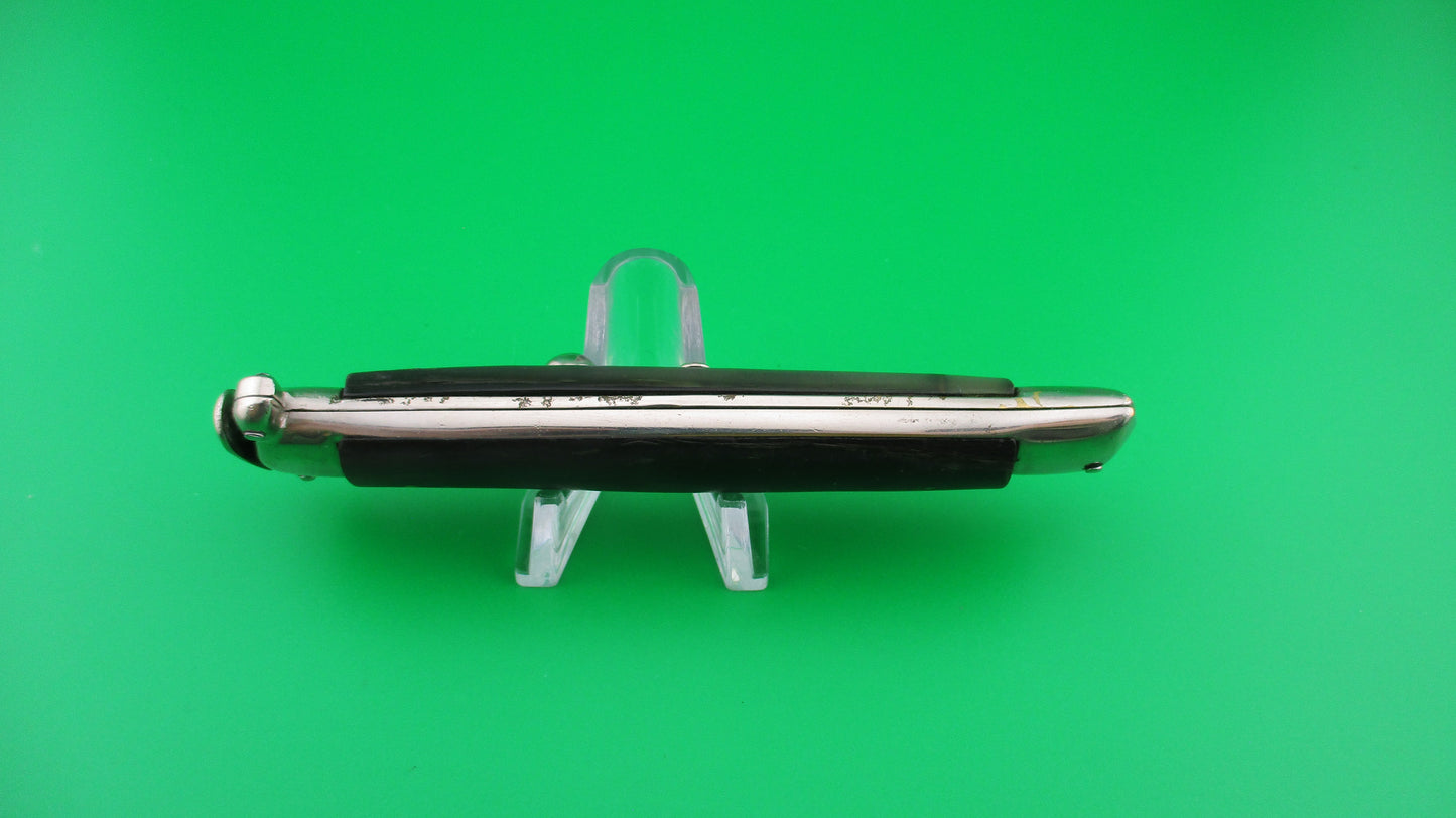 WANDY INOX 21cm Italian Trapdoor OTF vintage green horn automatic knife