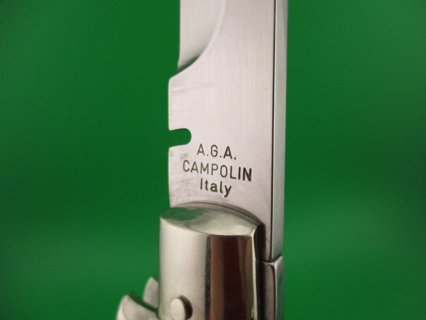 AGA CAMPOLIN ITALY 29cm Italian BLACK WIDOW Fulcrum Wasp Square button automatic knife