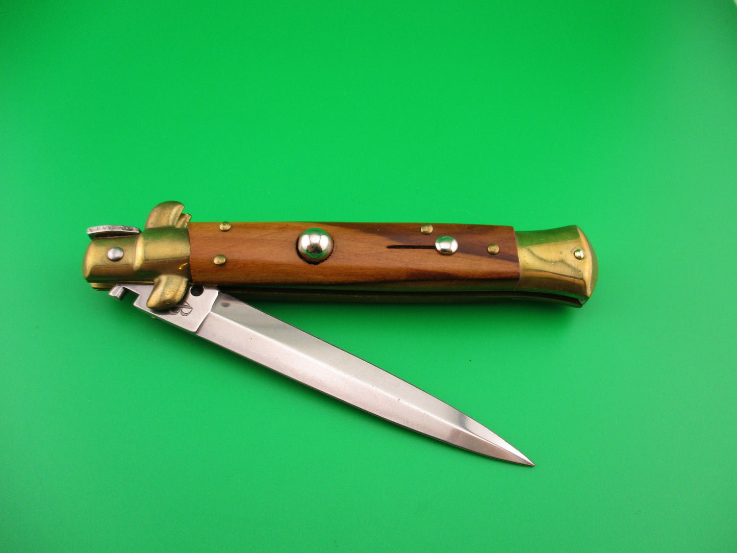 z AB STILETTO ITALY 23cm Italian Dagger Olive Wood scales vintage switchblade knife