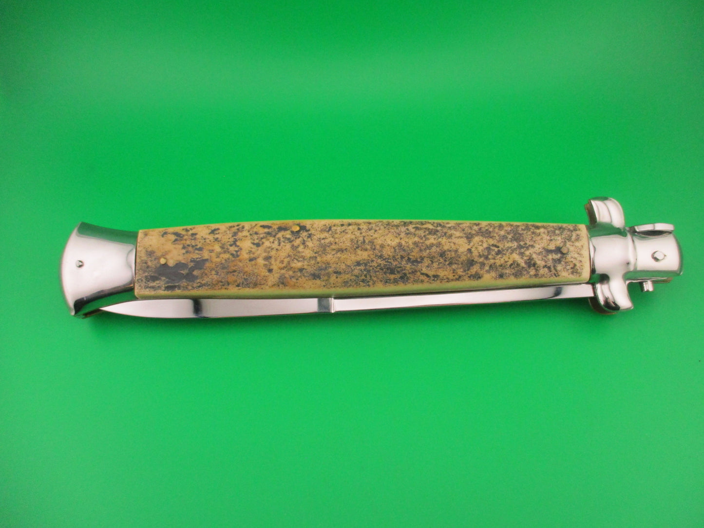 ROSTFREI ITALY 45cm Italian Stiletto Swivel bolster Stag 18 inch automatic knife