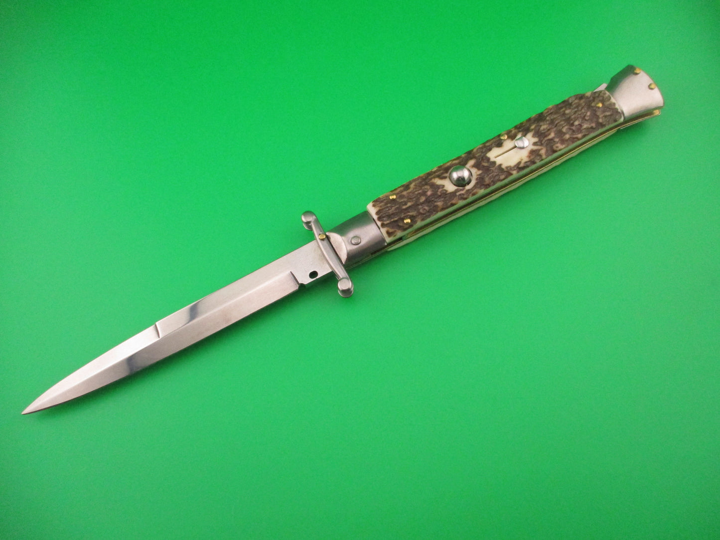 FRANK B ITALY 28cm Italian Swing guard Stag automatic knife