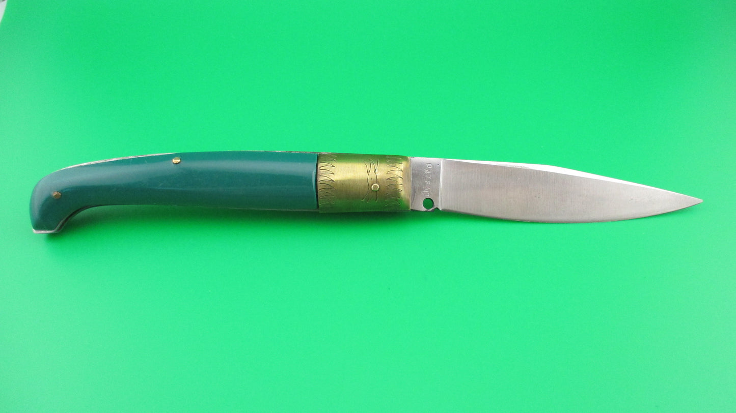 z Jndiana PATENT 21cm Italian Pattada Green Birds head automatic knife
