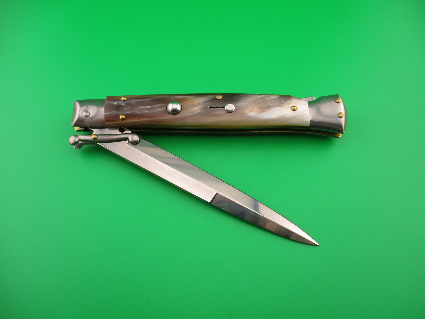 FRANK B ITALY 28cm Italian Swing Guard Bayonet Brazilian horn automatic knife