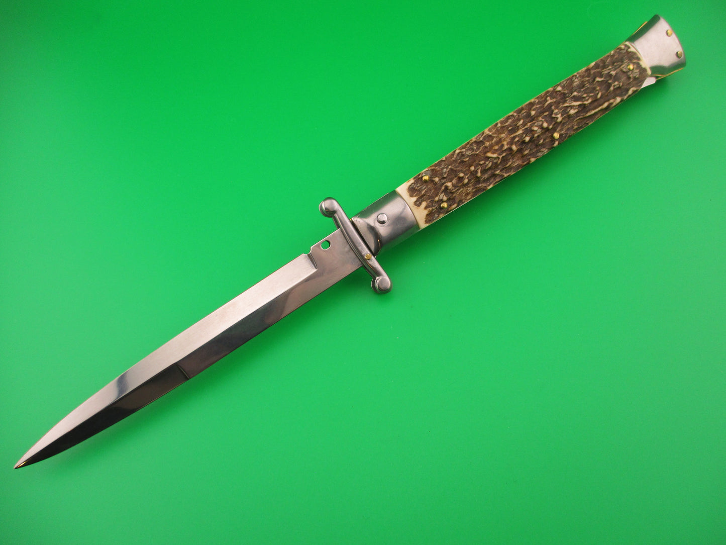 FRANK B ITALY 28cm Italian Swing guard Stag automatic knife