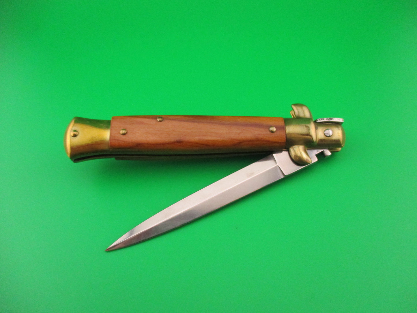 z AB STILETTO ITALY 23cm Italian Dagger Olive Wood scales vintage switchblade knife