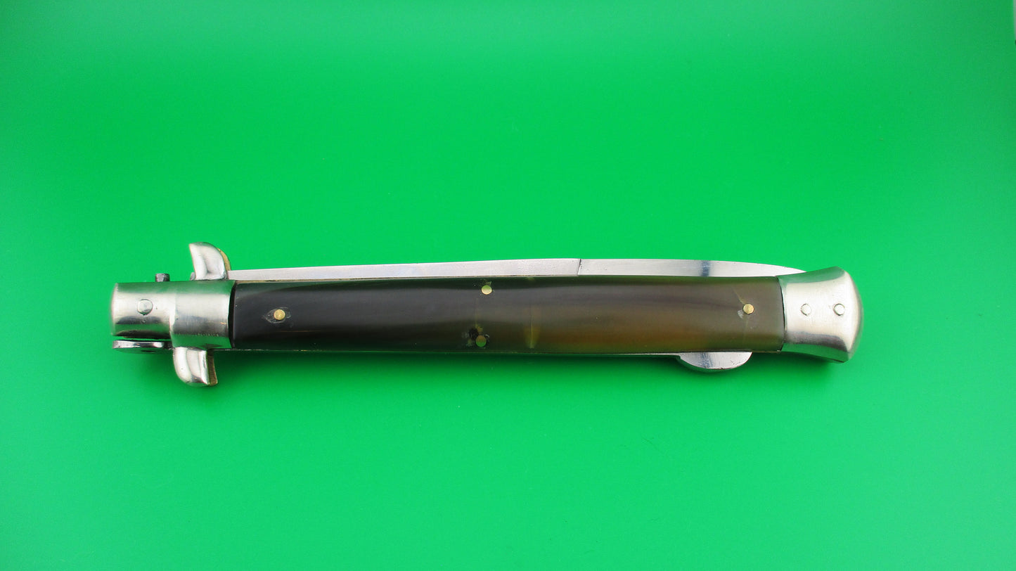 MADE ITALY 6 33cm Italian Backspring (Humpback) Brazilian horn conversion switchblade