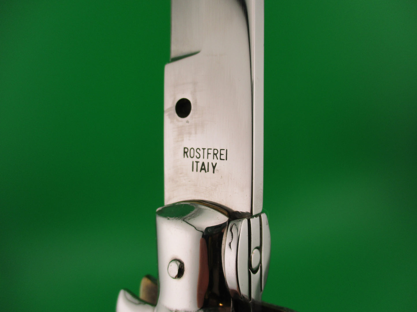 ROSTFREI ITALY 45cm Italian Stiletto Swivel bolster Stag 18 inch automatic knife