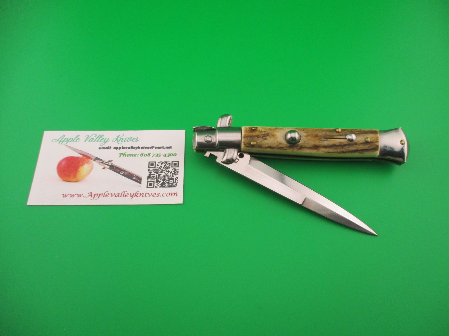 AB ITALY 23cm Italian Picklock Stag vintage 1980s automatic knife