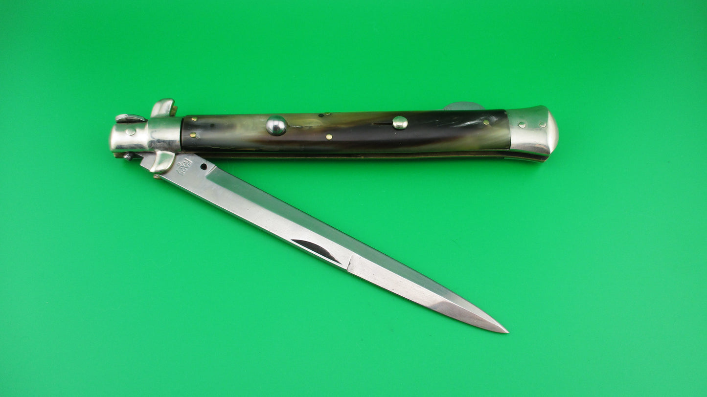 MADE ITALY 6 33cm Italian Backspring (Humpback) Brazilian horn conversion switchblade