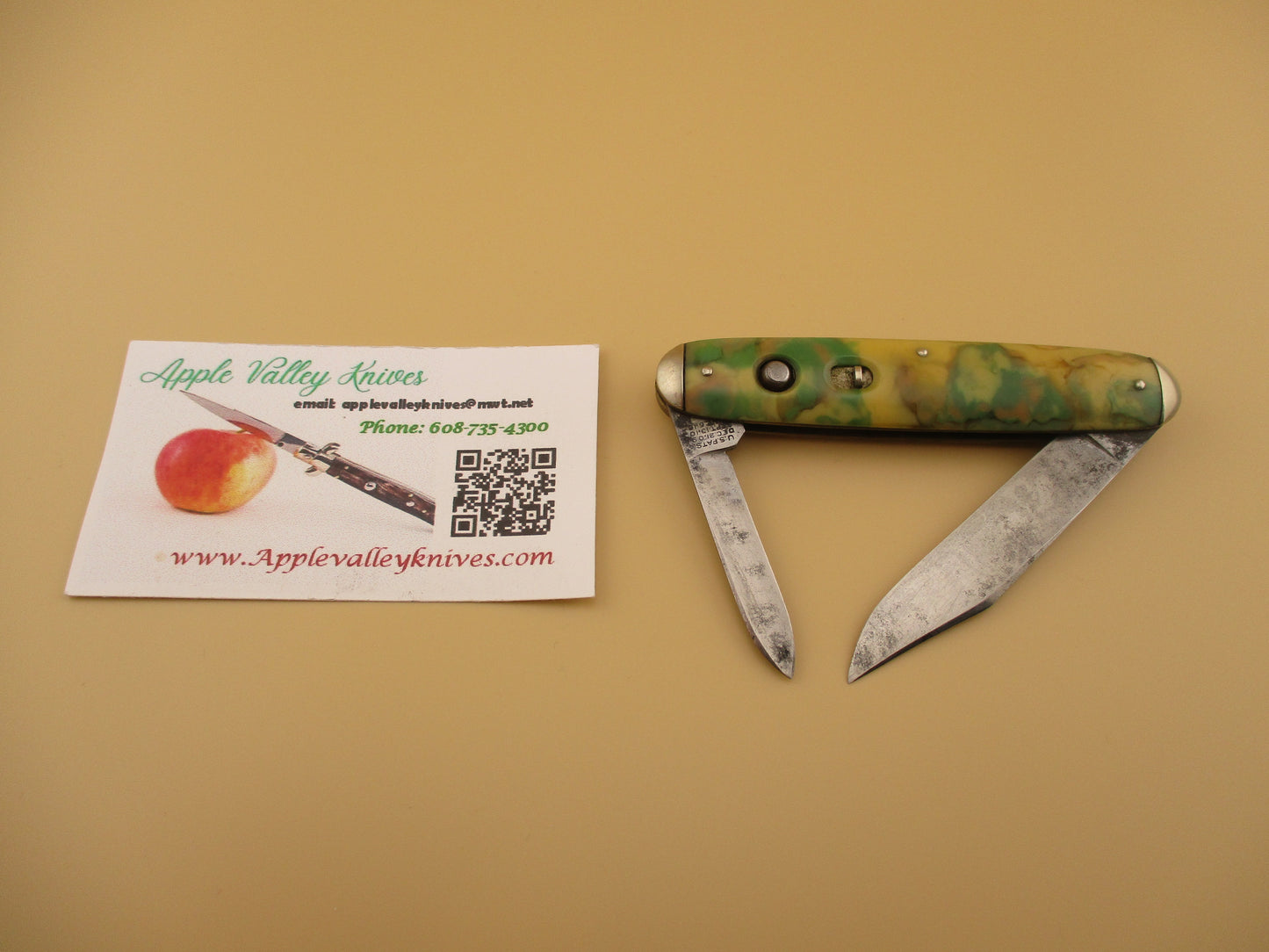 SCHRADE CUT CO Large Double Tip bolster Cotton Candy cell automatic knife