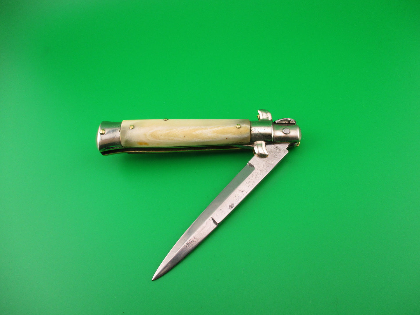 ETHAN 1953 18cm Italian Picklock Honey & Cream horn 1950s vintage automatic knife