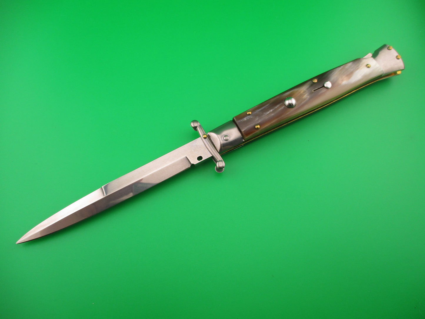 FRANK B ITALY 28cm Italian Swing Guard Bayonet Brazilian horn automatic knife