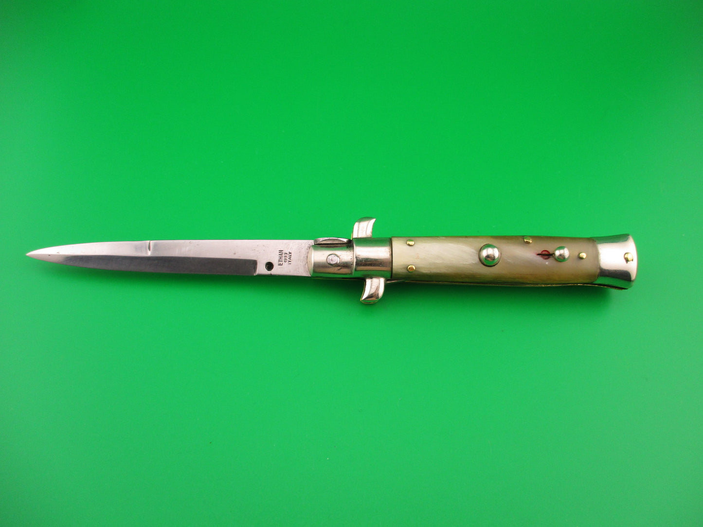 ETHAN 1953 18cm Italian Picklock Honey & Cream horn 1950s vintage automatic knife