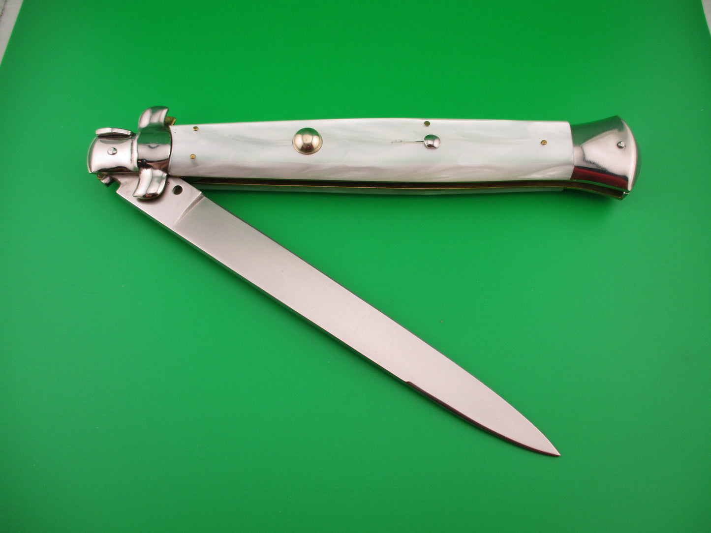 ROSTFREI ITALY 45cm Italian Stiletto Pearlex 18 inch swivel bolster automatic knife