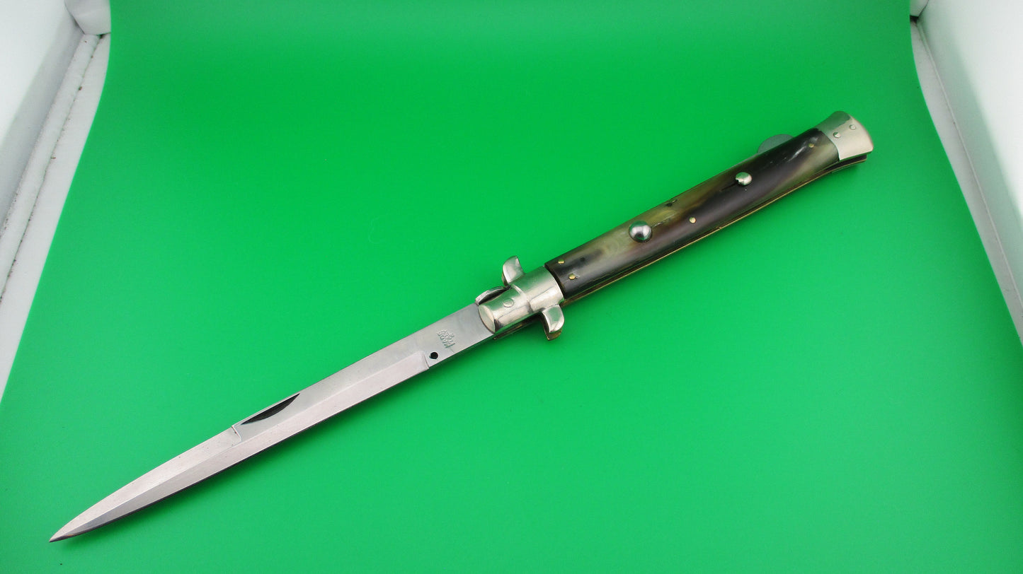 MADE ITALY 6 33cm Italian Backspring (Humpback) Brazilian horn conversion switchblade