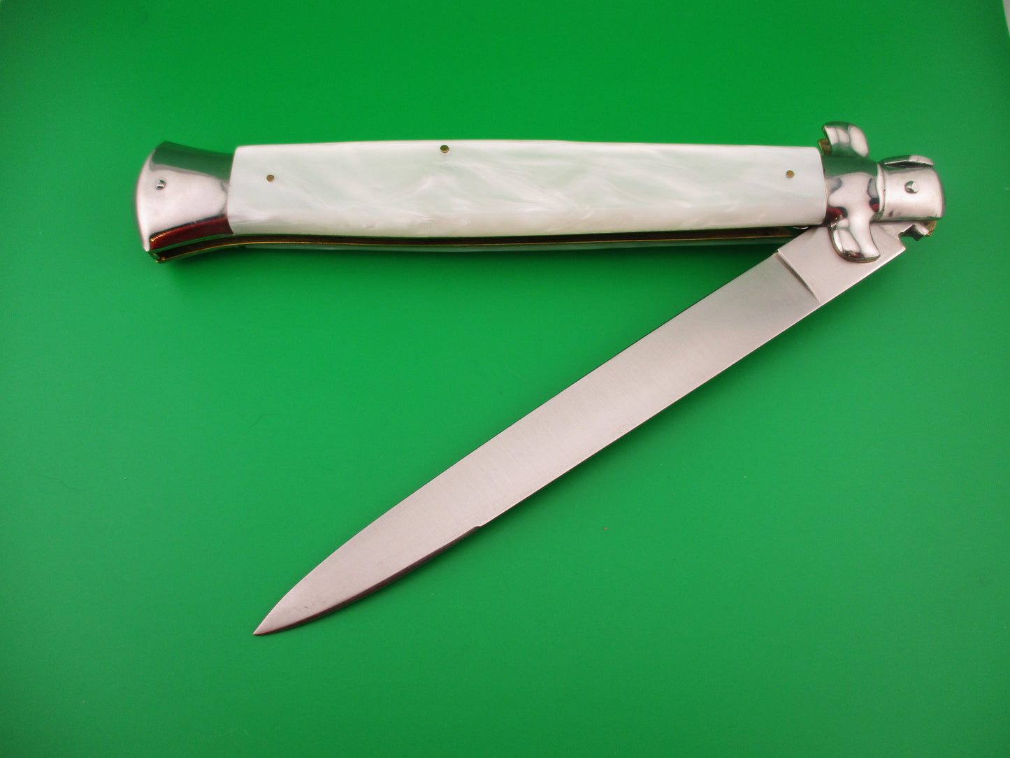 ROSTFREI ITALY 45cm Italian Stiletto Pearlex 18 inch swivel bolster automatic knife