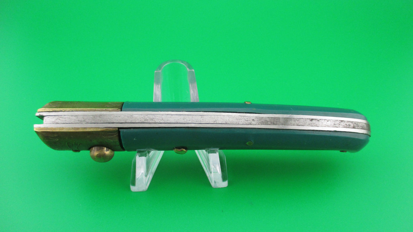 z Jndiana PATENT 21cm Italian Pattada Green Birds head automatic knife