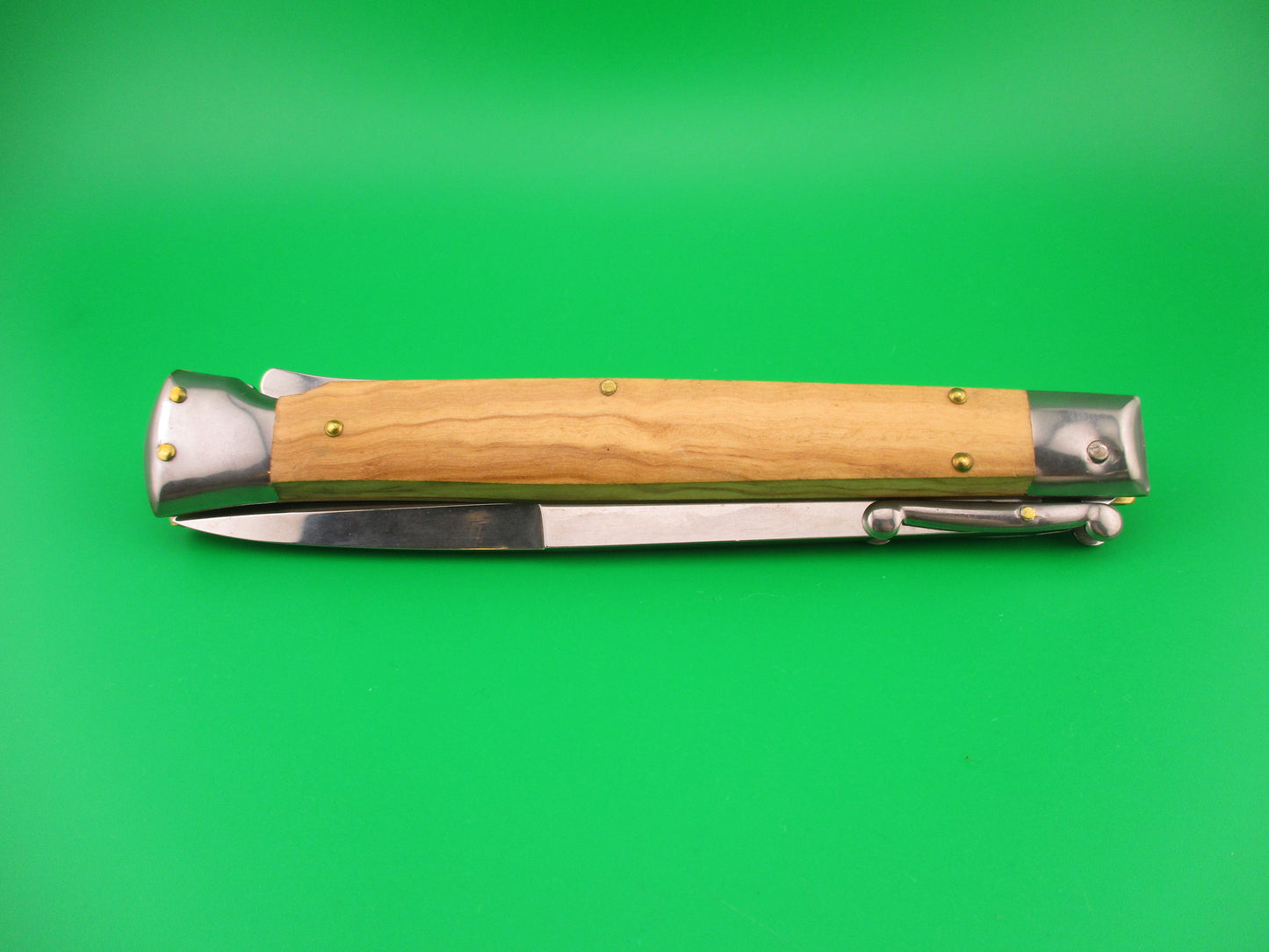 FRANK B ITALY 28cm Italian Swing guard Olive Wood automatic knife